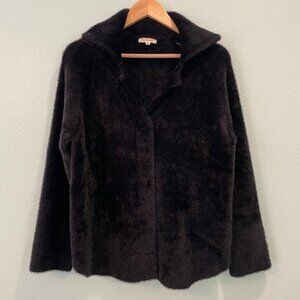 Max Studio‎ Black Faux Fur Coat Jacket Size Small